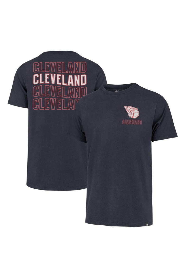 Men's '47 Navy Cleveland Guardians Hang Back Franklin T-Shirt, Main, color, Navy