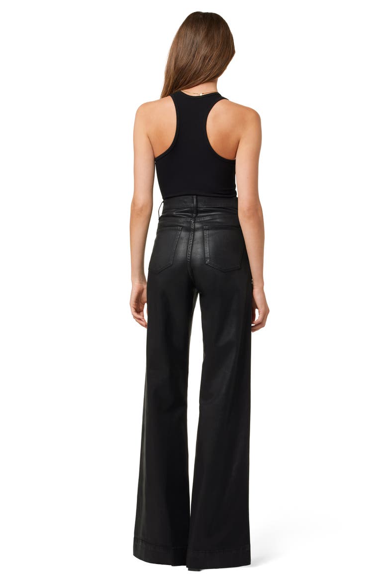 The Mia Coated High Waist Wide Leg Jeans, Alternate, color, BLACK