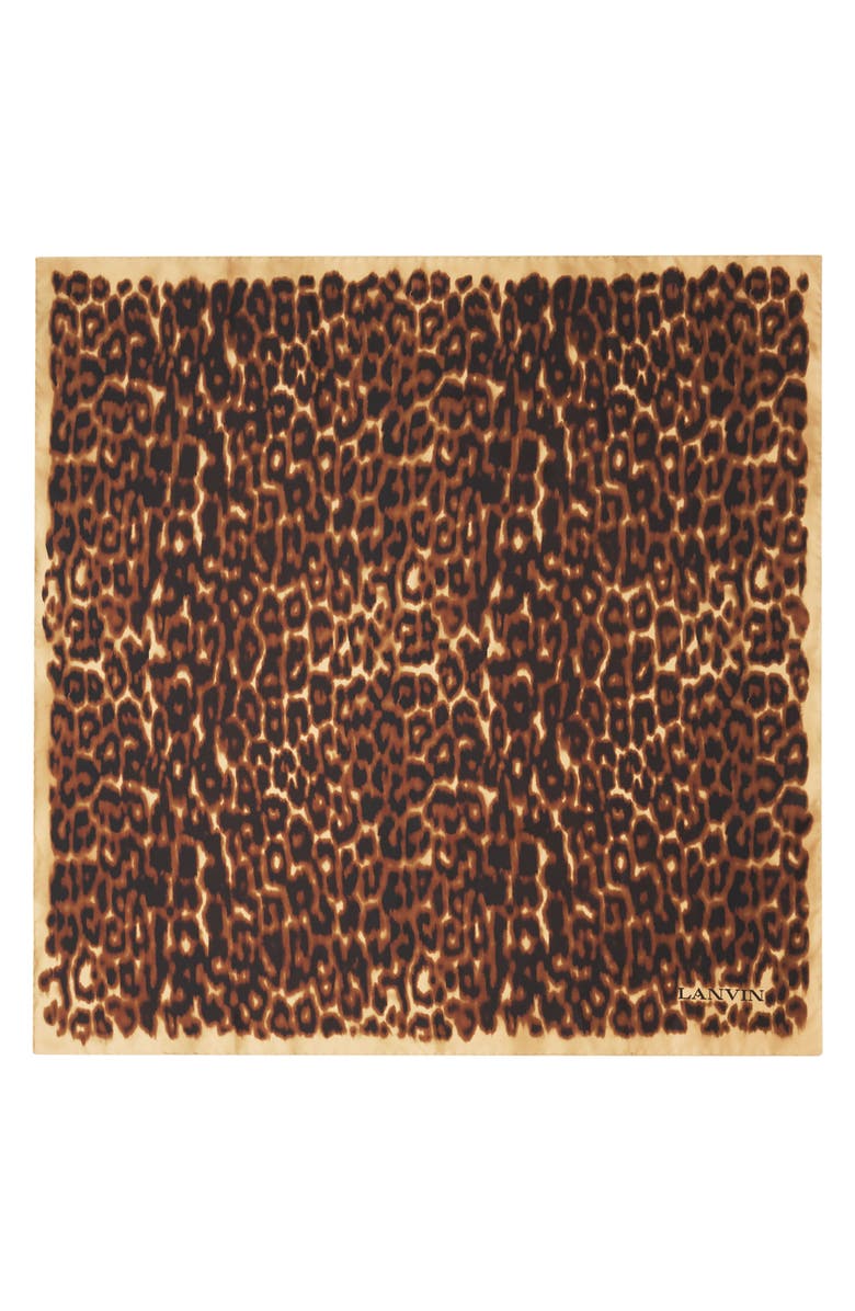 Lanvin Leopard Print Silk Scarf, Main, color, 