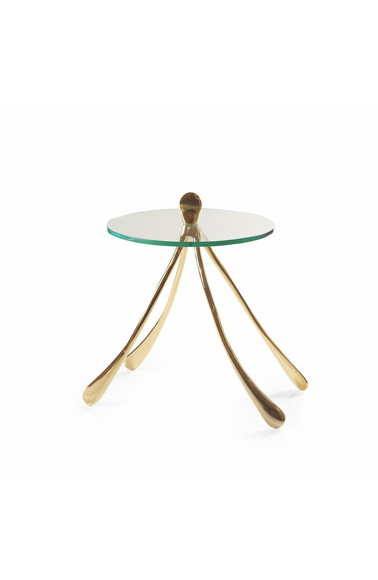 Lunares Wishbone Accent Table, Main, color, Gold