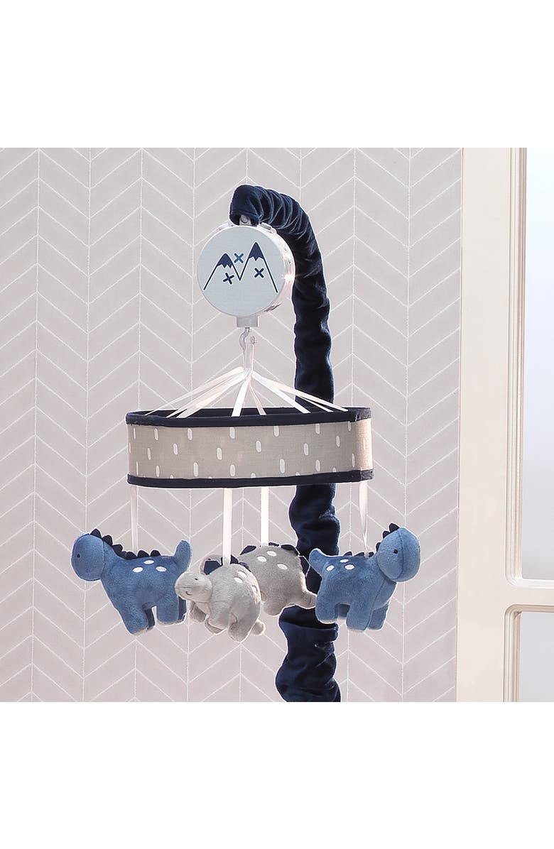 Lambs & Ivy Baby Dino Dinosaur Musical Baby Crib Mobile Soother Toy, Alternate, color, Blue