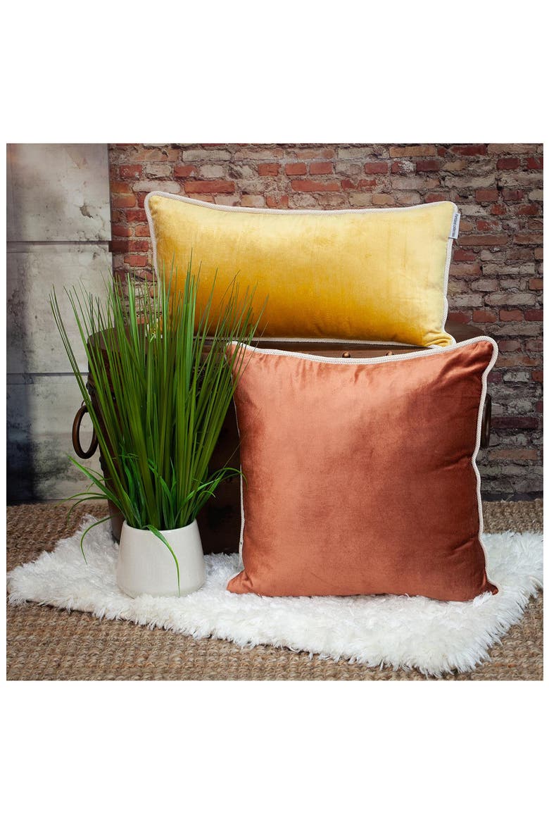 Maia Transitional Yellow Throw Pillow, Alternate, color, YELLOW