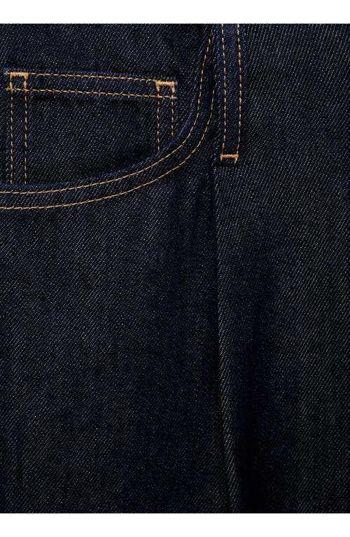Mango Topstitch Wide Leg Jeans