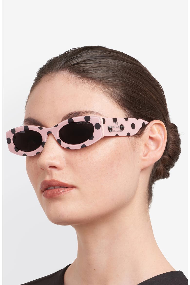 51mm Oval Sunglasses, Alternate, color, PINK BLACK/ GREY