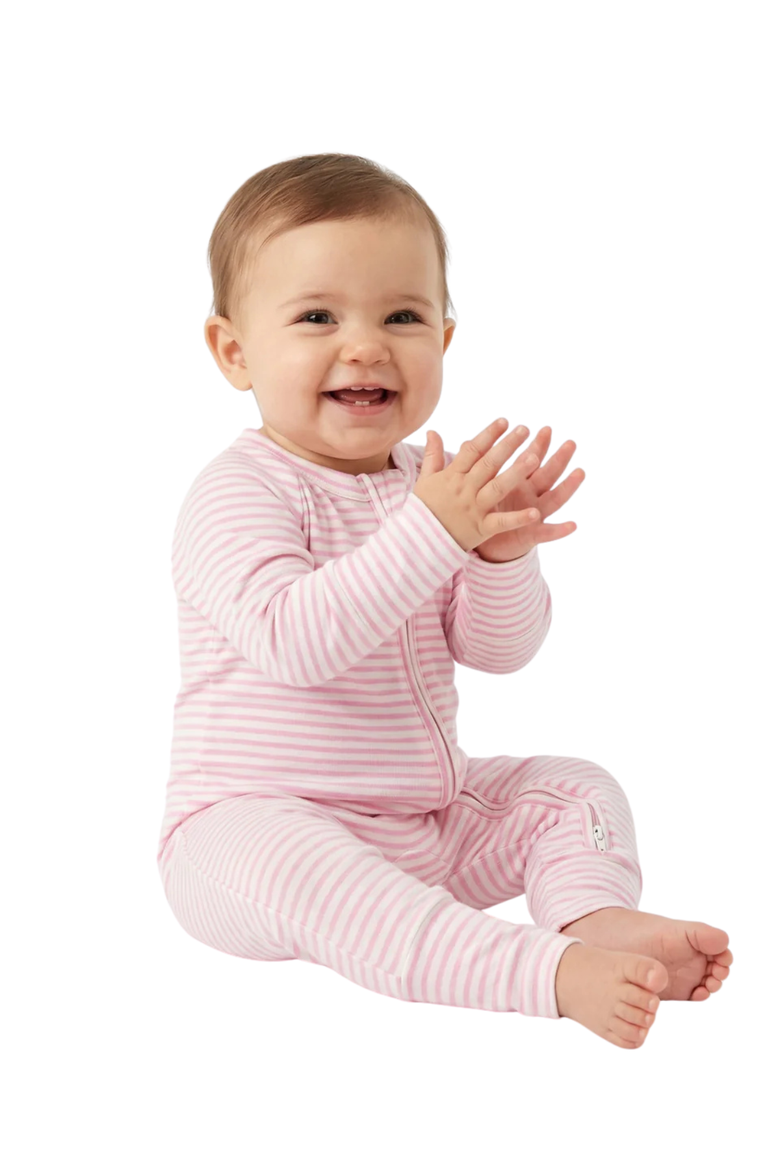 Long Sleeve Buttery Soft Sleeper, Alternate, color, Ballet Stripe
