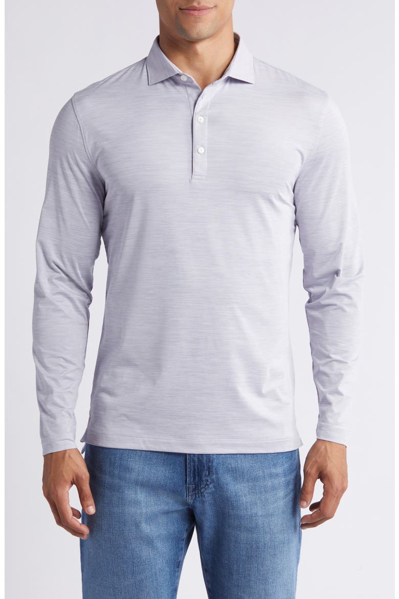 Swing Long Sleeve Performance Polo, Main, color, LIGHT GRAY