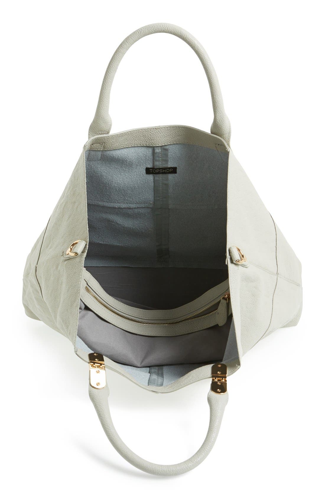 Faux Suede Tote Bag, Alternate, color, GREY