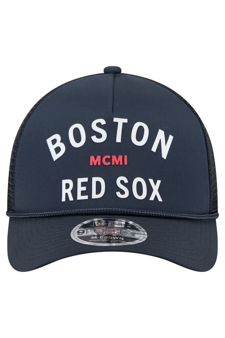 Men's New Era  Navy Boston Red Sox Minimalist 9FORTY A-Frame Adjustable Hat, Alternate, color, Navy