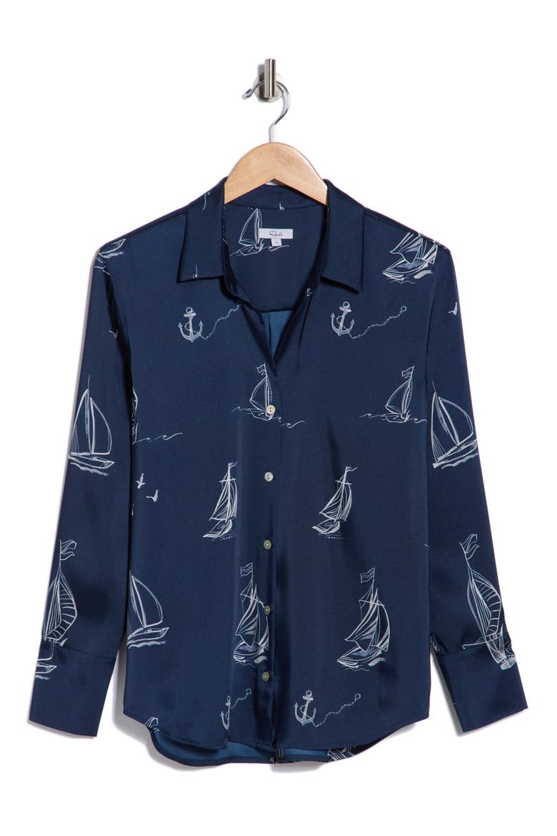 Ledger Sailboat Button-Up Shirt, Alternate, color, SAILBOATS