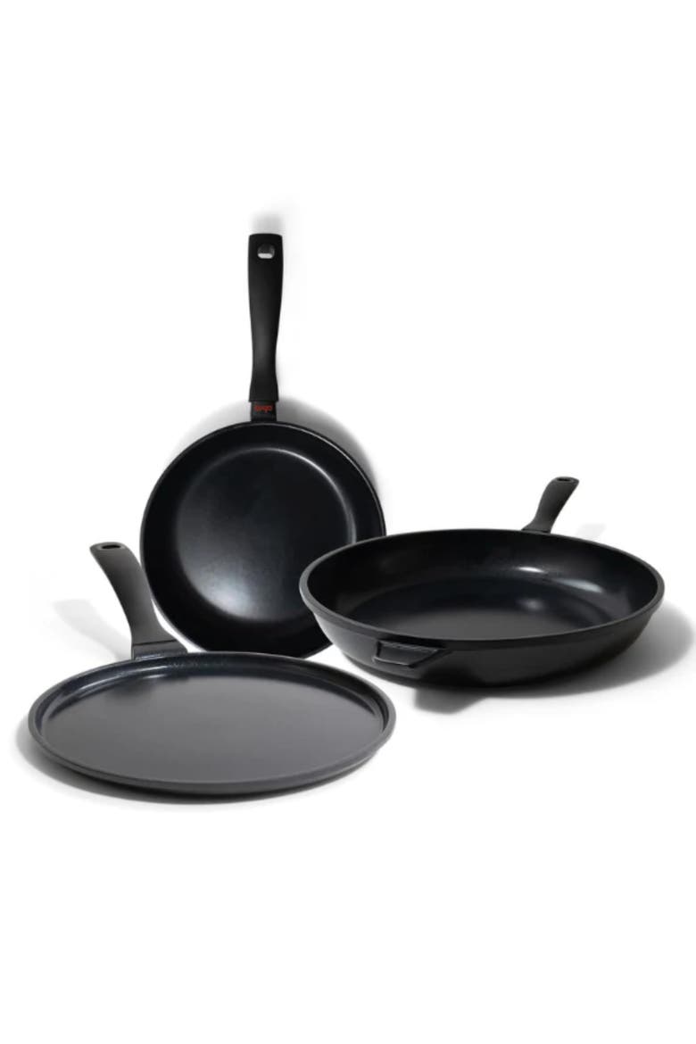 Energy 3-Piece Ceramic Nonstick Frying Pan Set, Main, color, Black