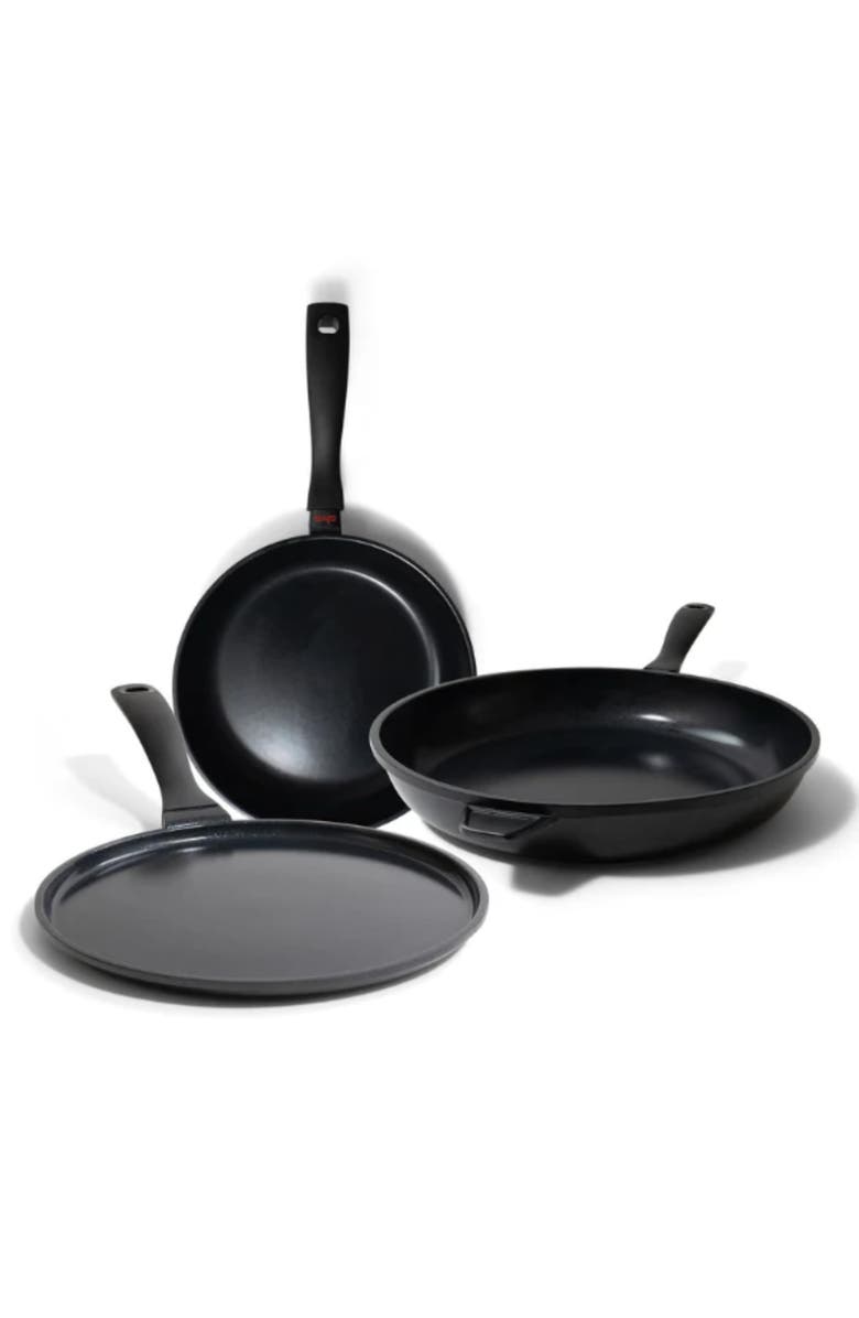 Alva Energy 3-Piece Ceramic Nonstick Frying Pan Set, Main, color, Black