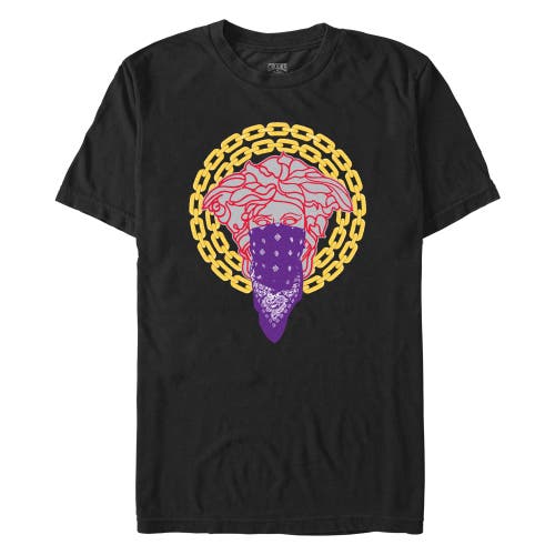 Crooks & Castles Medusa Gold Chains  Graphic T-shirt In Black