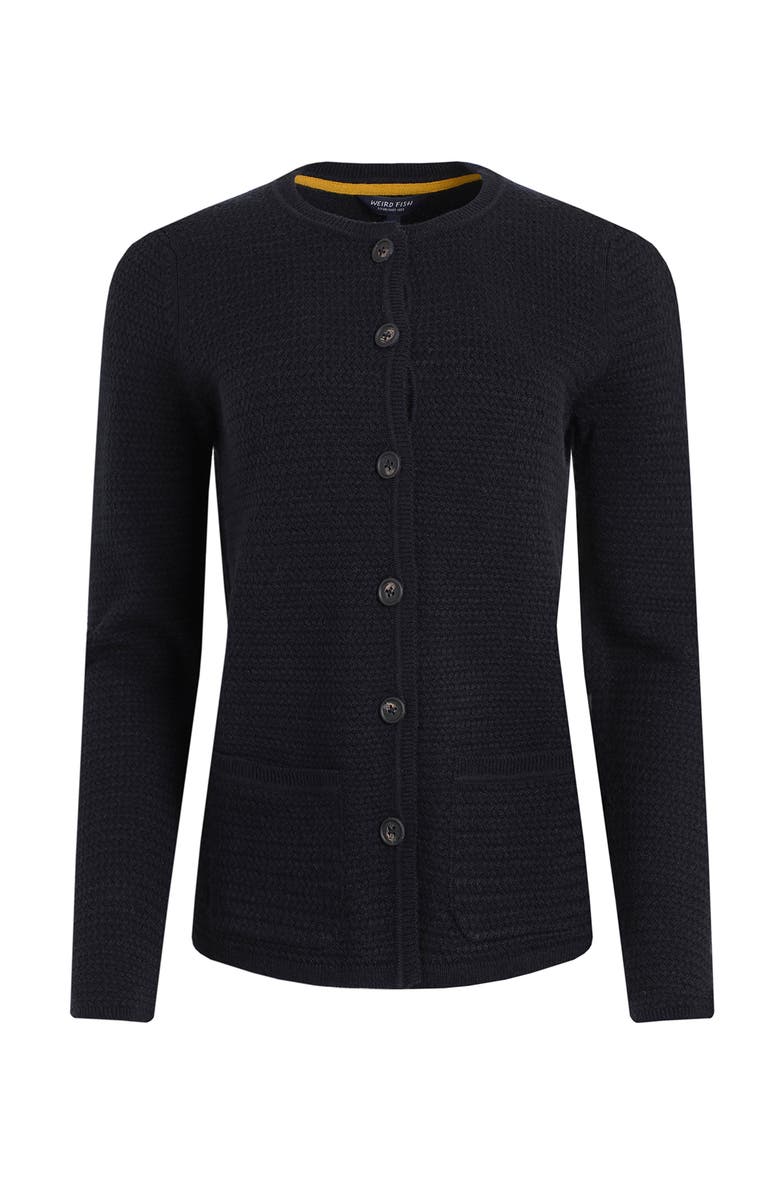 Weird Fish Hayley Knitted Cardigan, Alternate, color, Navy