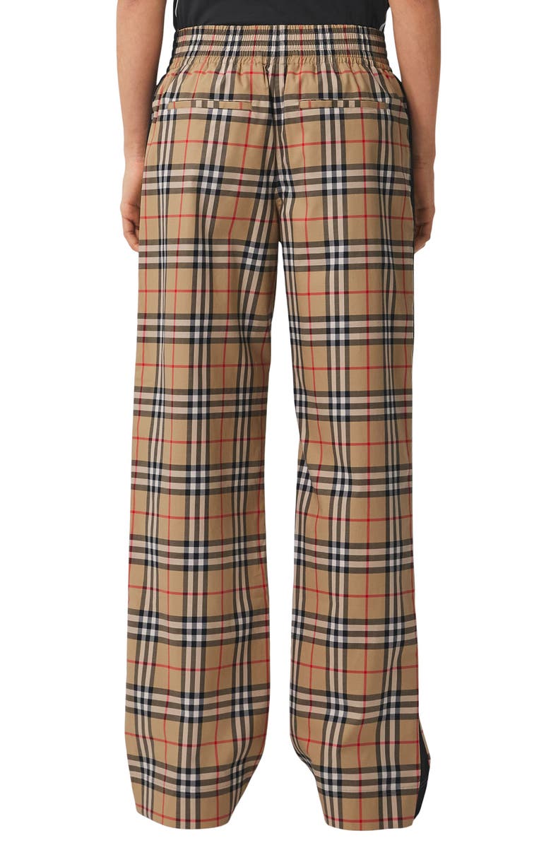 Burberry Louane Check Side Stripe Stretch Cotton Pants, Alternate, color,
