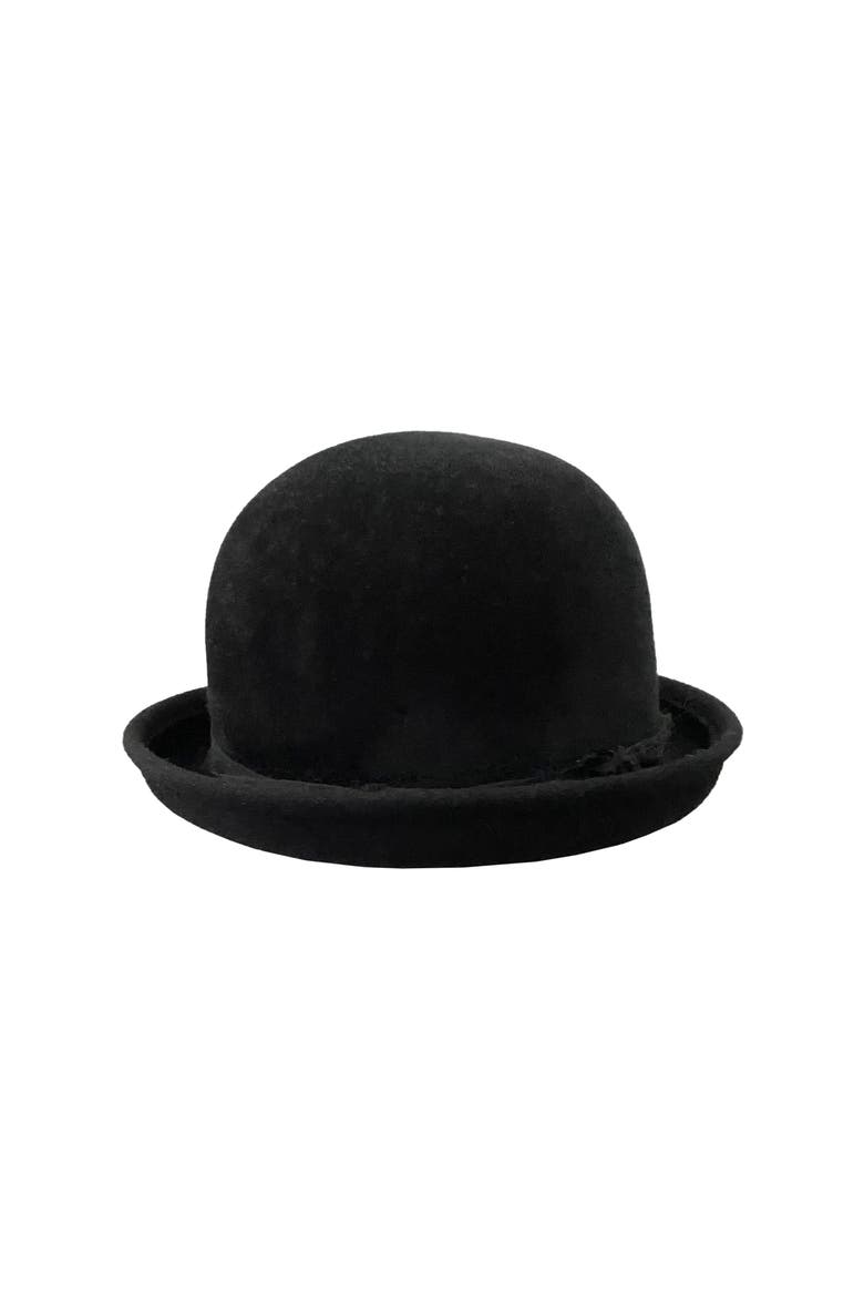 Minnie Felt Bowler Hat, Main, color, Black