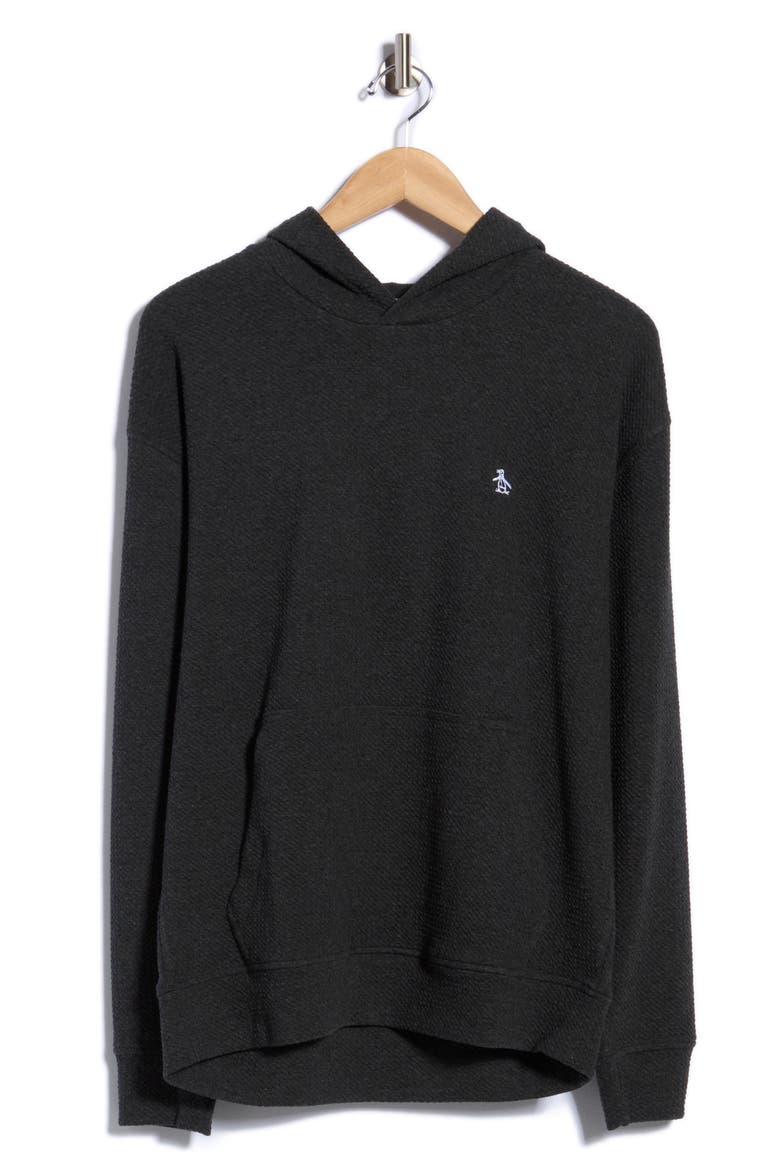 Textured Double Knit Hoodie, Alternate, color, CHARCOAL
