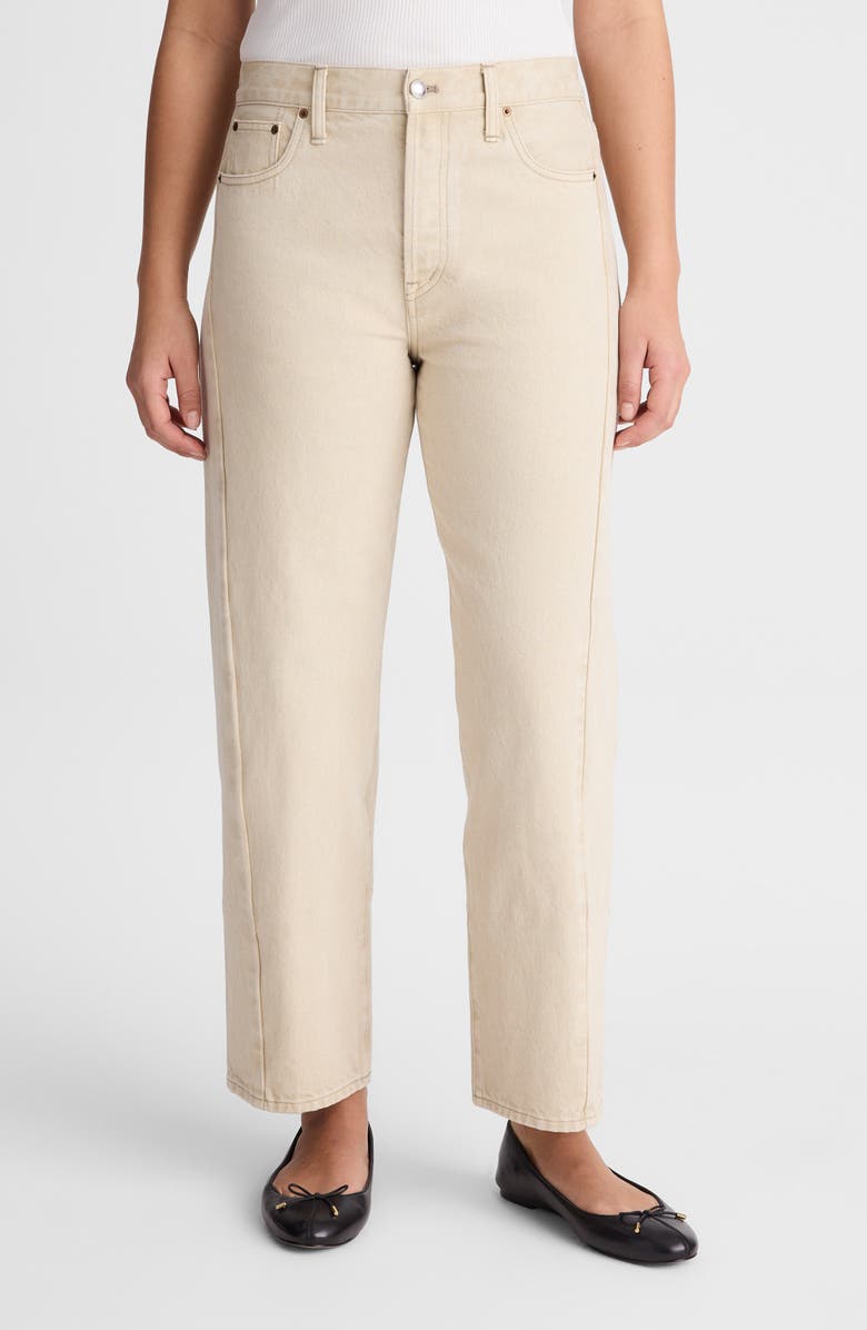 Madewell Pieced Barrel Leg Jeans, Alternate, color, Faded Khaki