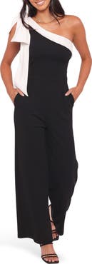 Petal & Pup Pearla One-Shoulder Wide Leg Jumpsuit