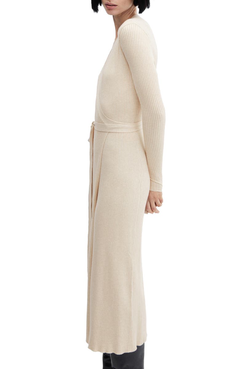 MANGO Long Sleeve Wrap Sweater Dress, Alternate, color, 