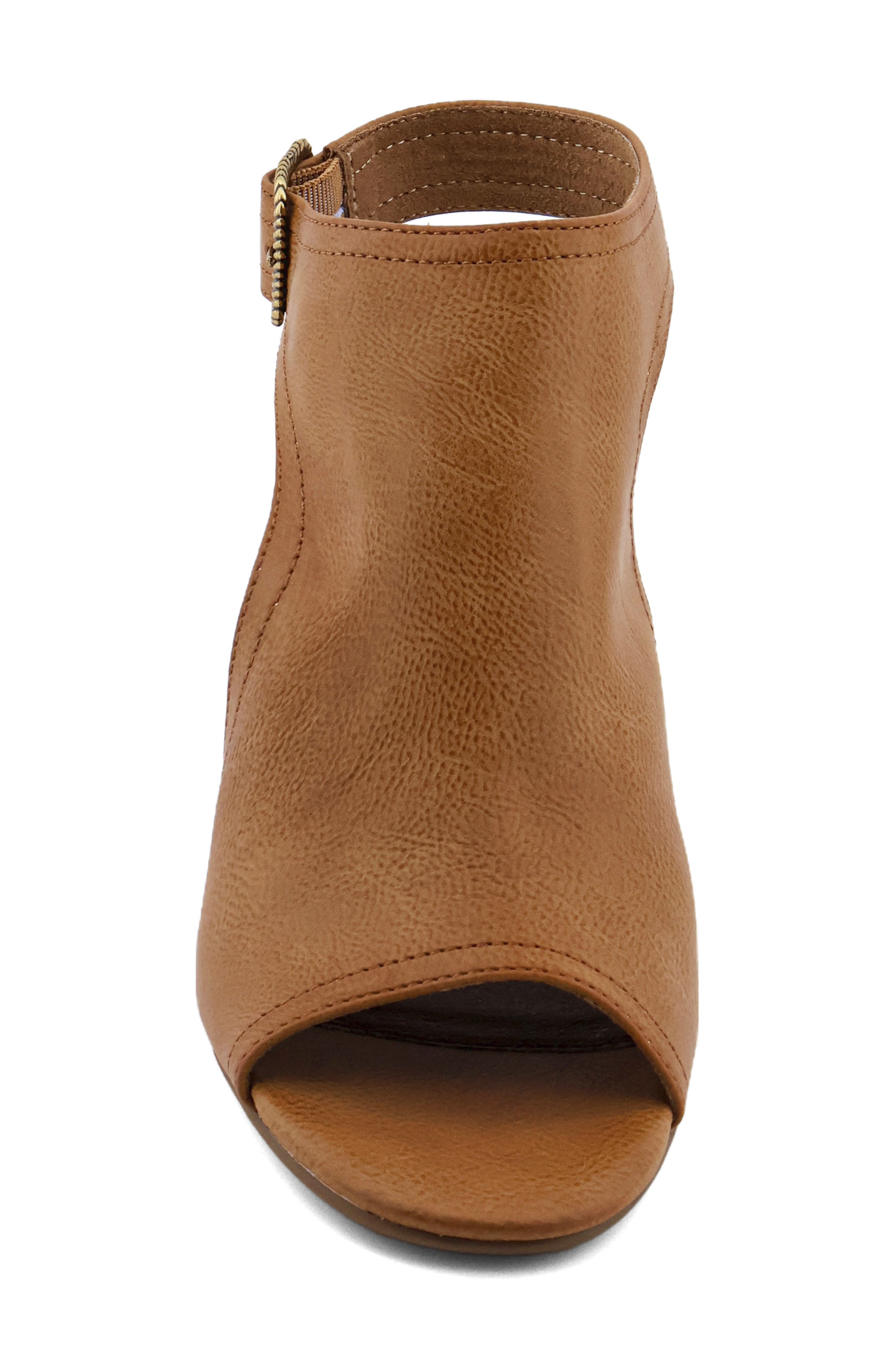 Ghita Faux Leather Block Heel Sandal, Alternate, color, CAMEL