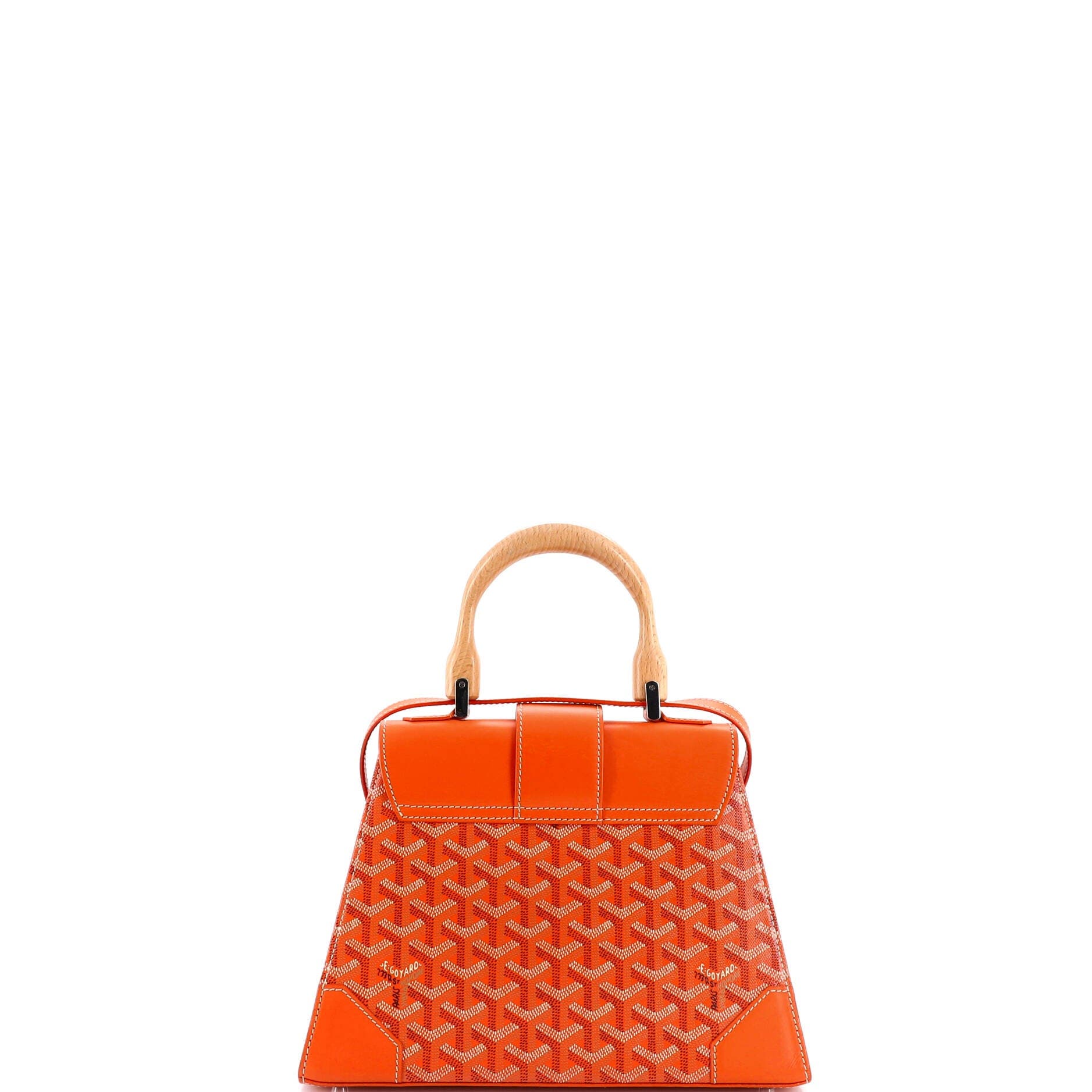 Pre-Owned Goyard Saigon Top Handle Bag Coated Canvas with Leather PM, Alternate, color, Orange