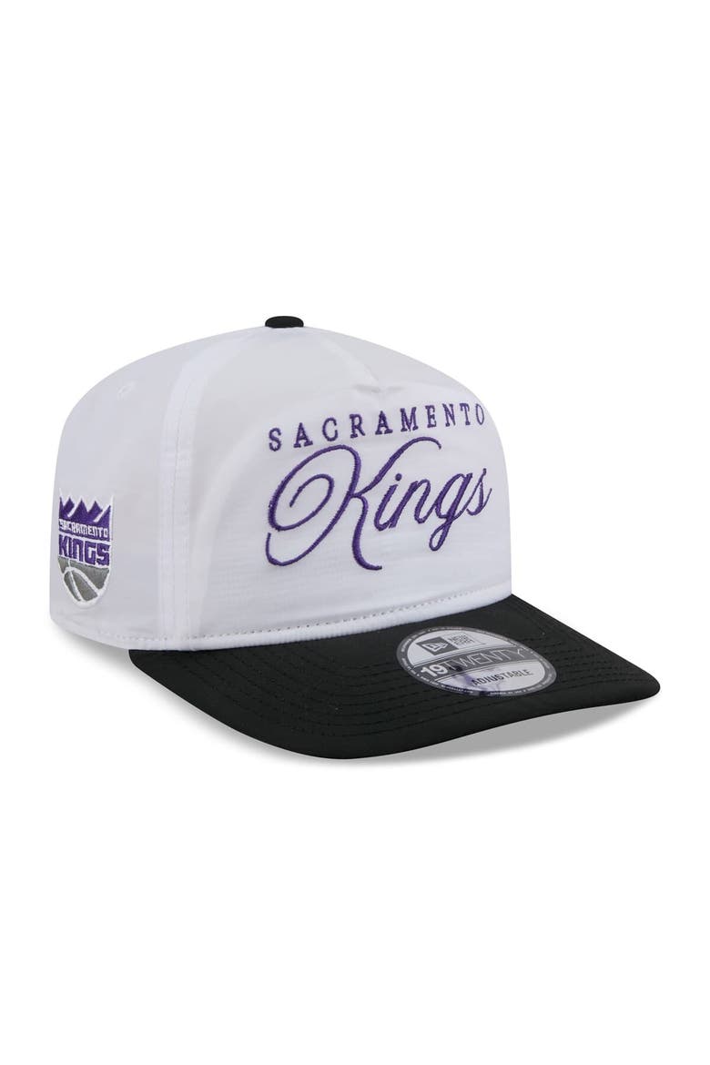 Men's New Era White/Black Sacramento Kings 2025 NBA Draft On-Stage Nylon 19TWENTY Adjustable Hat, Main, color, White
