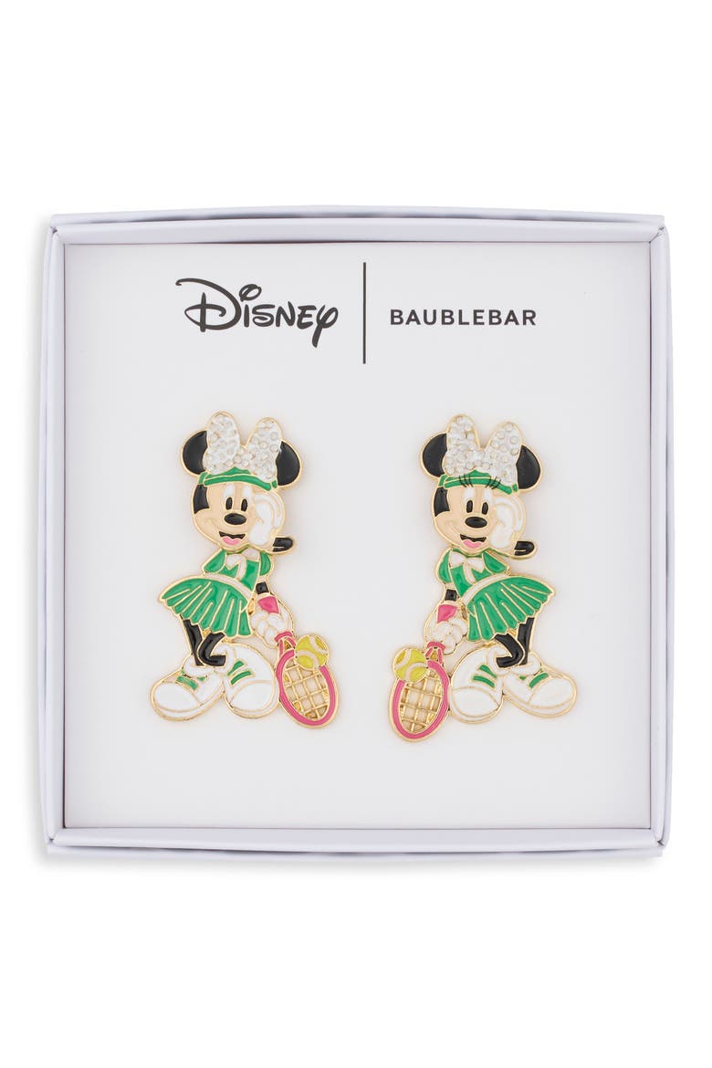 Disney Minnie Tennis Drop Earrings, Main, color, MULTI