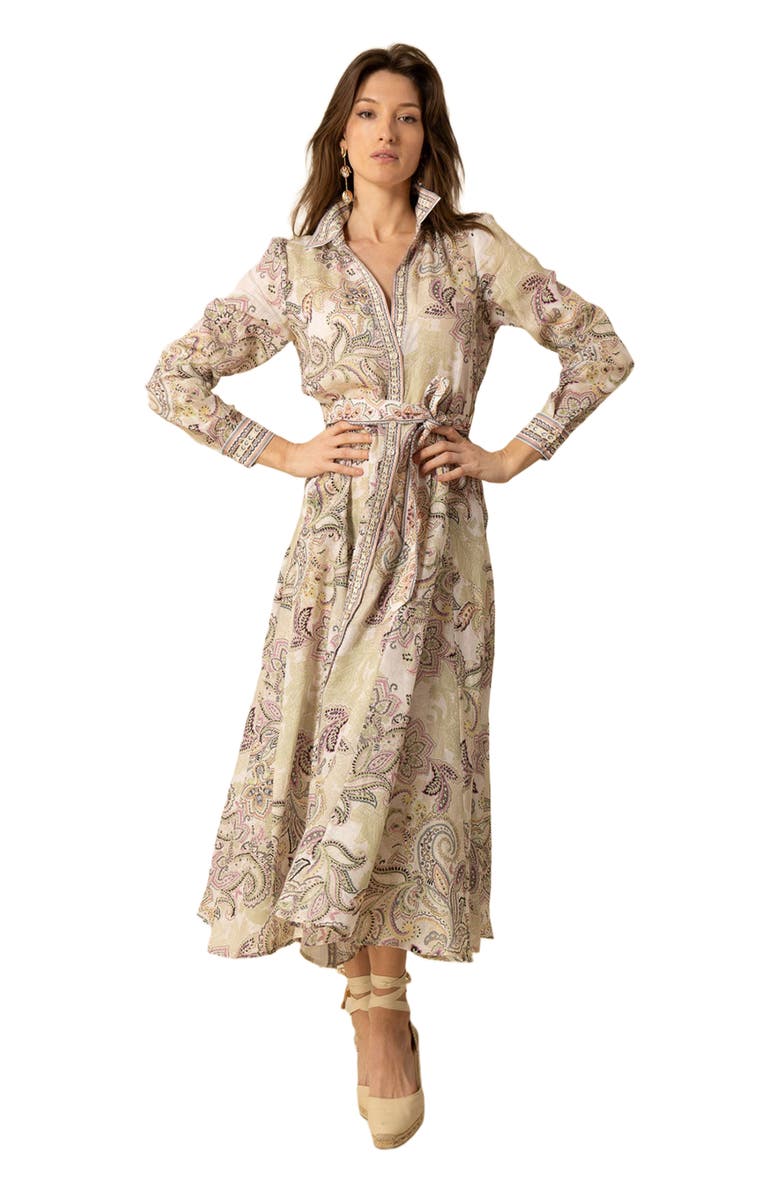 Hale Bob Clementine Linen Maxi Dress, Main, color, 