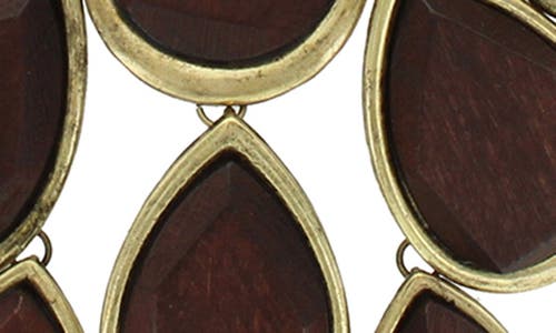 Olivia Welles Elissia Wood Bib Necklace In Gold
