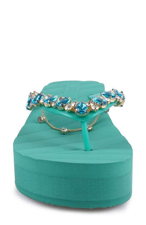 Shop Zigi Quigley Platform Flip Flop In Aqua