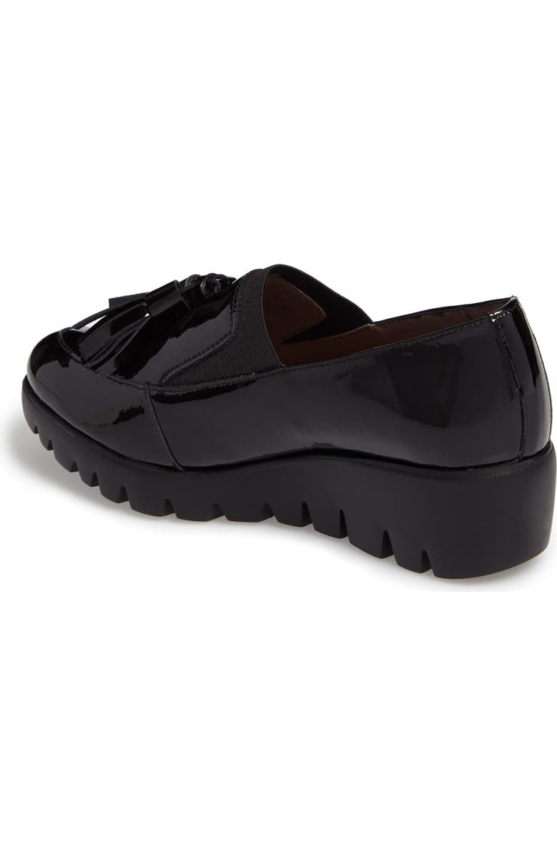 Wonders Talla Loafer Wedge, Alternate, color, Black Patent Leather