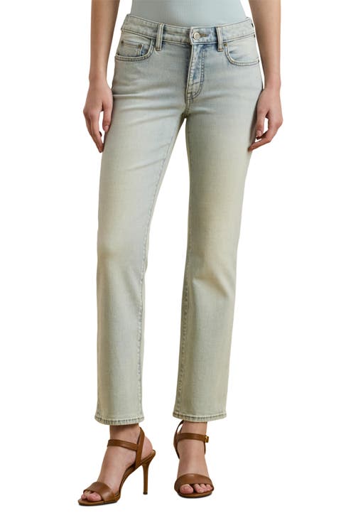 Mid Rise Ankle Straight Leg Jeans