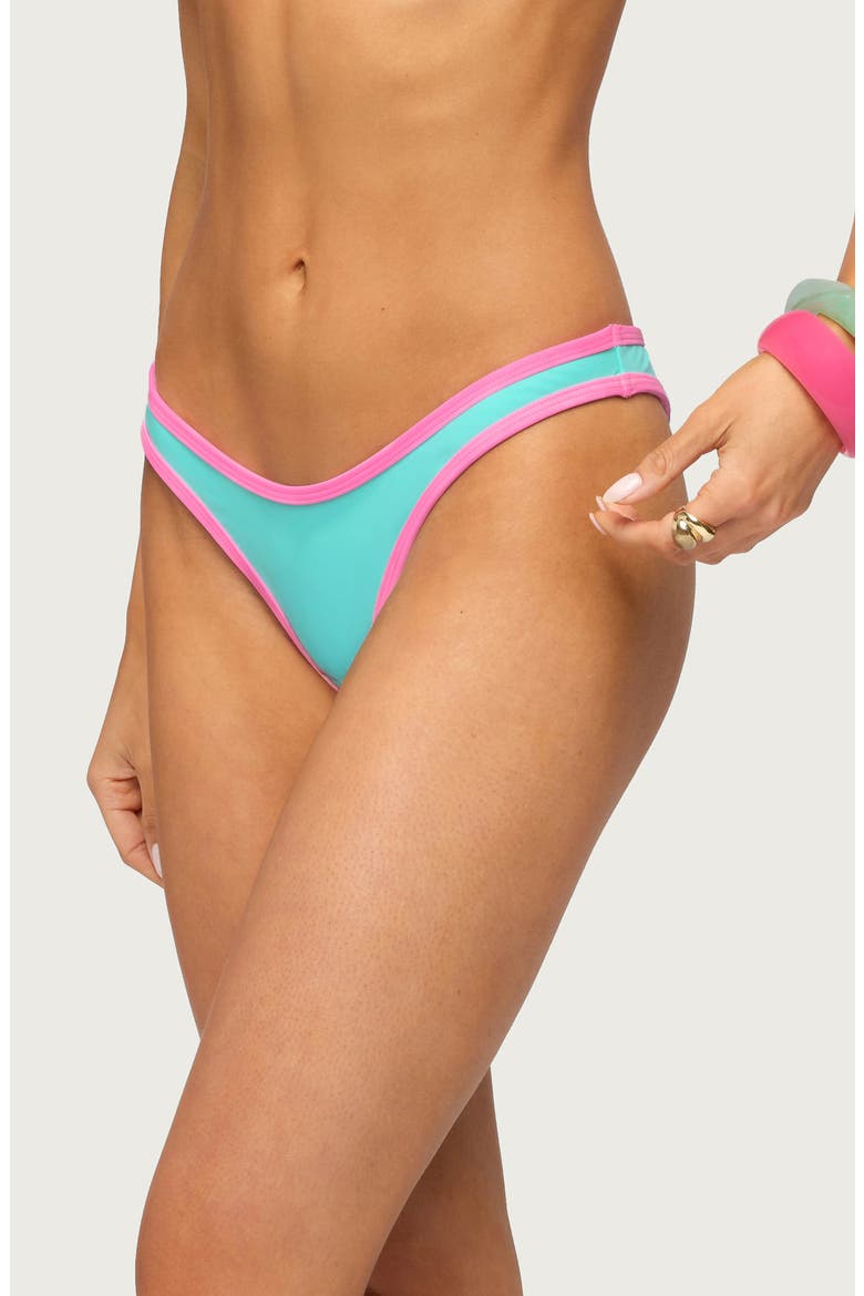 Dina Contrast Bikini Bottoms, Alternate, color, TURQUOISE