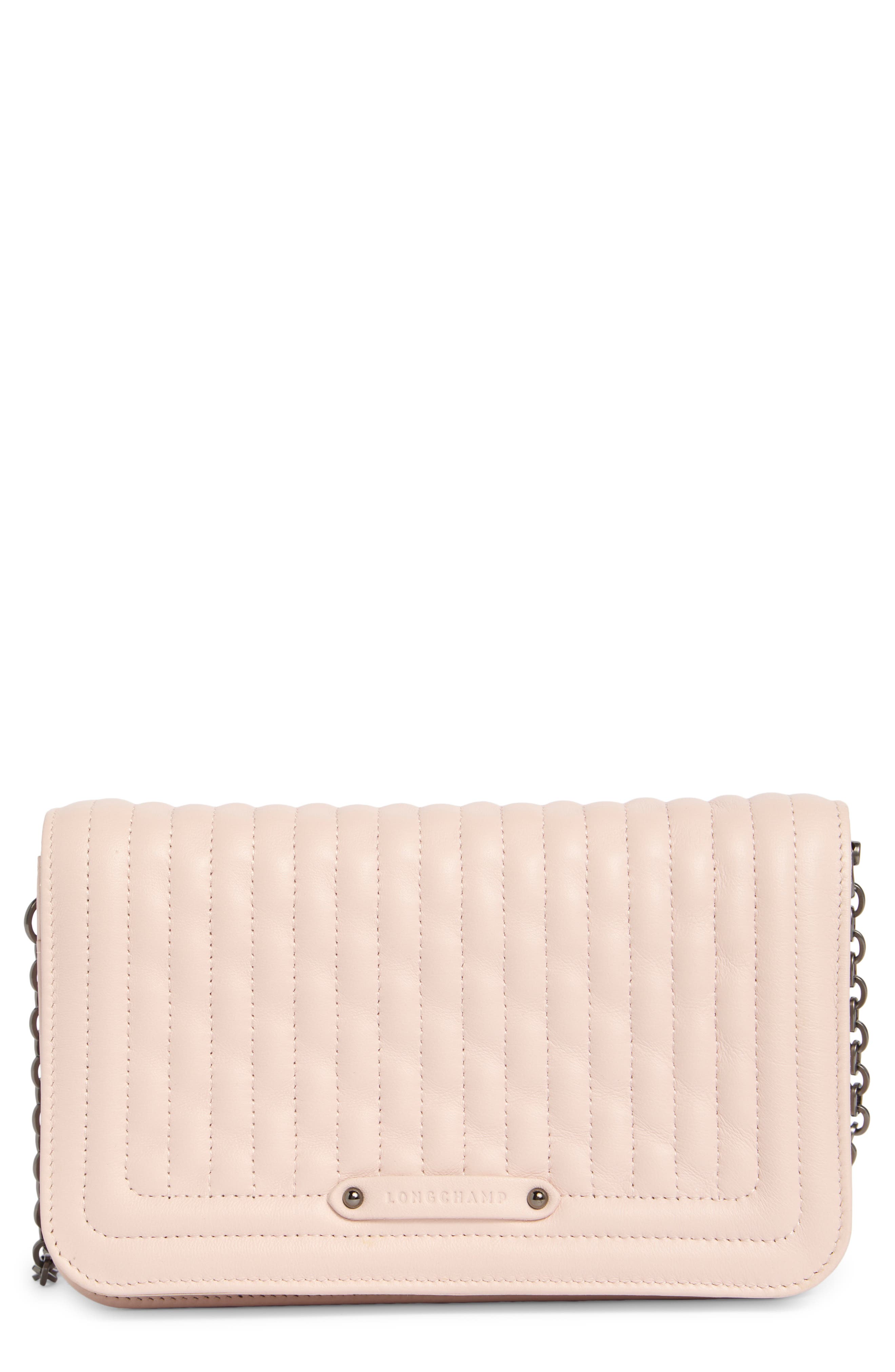 Longchamp Quilted Leather Wallet on a Chain