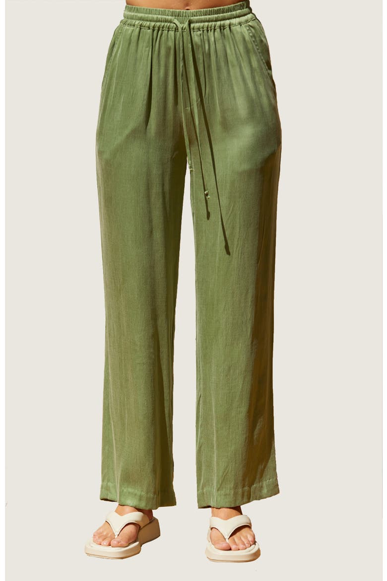 Pull On Cupro Pants, Main, color, Matcha