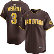 Nike Men's Nike Jackson Merrill Brown San Diego Padres Road Limited Jersey