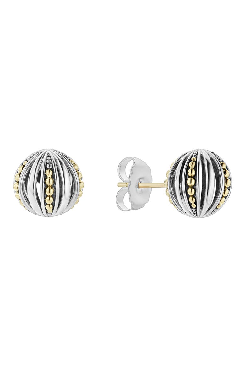 Signature Gifts Beaded Ball Stud Earring, Main, color, SILVER/ 18K GOLD