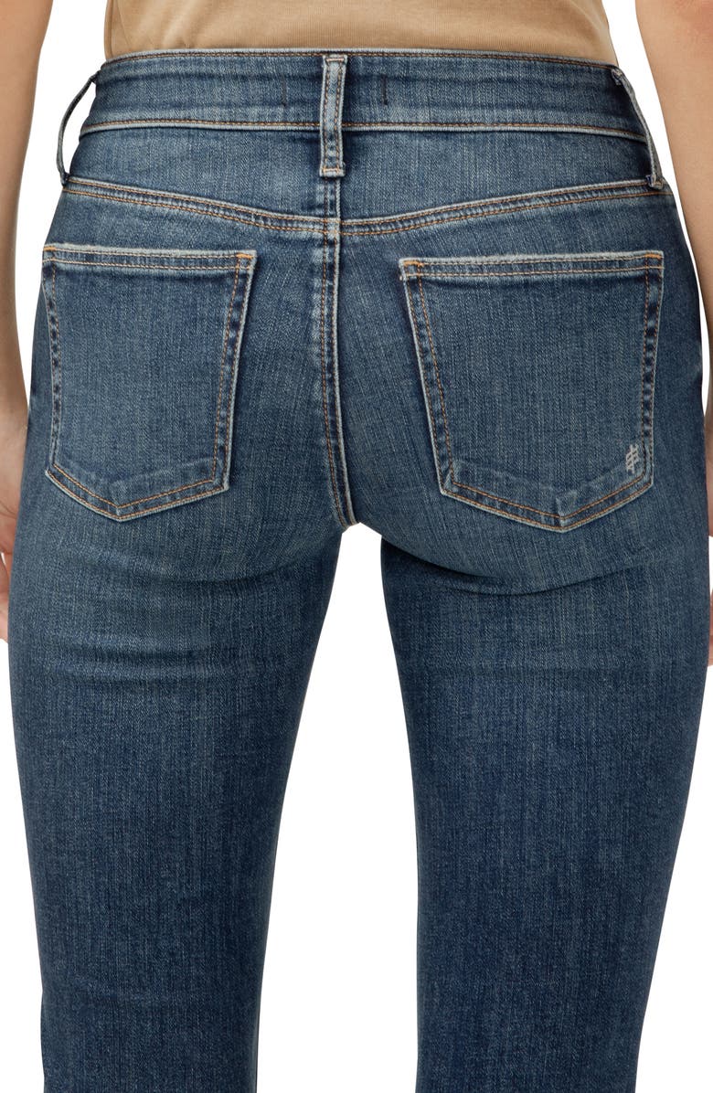 Silver Jeans Co. Suki Curvy Raw Hem Mid Rise Kick Flare Jeans, Alternate, color, Indigo