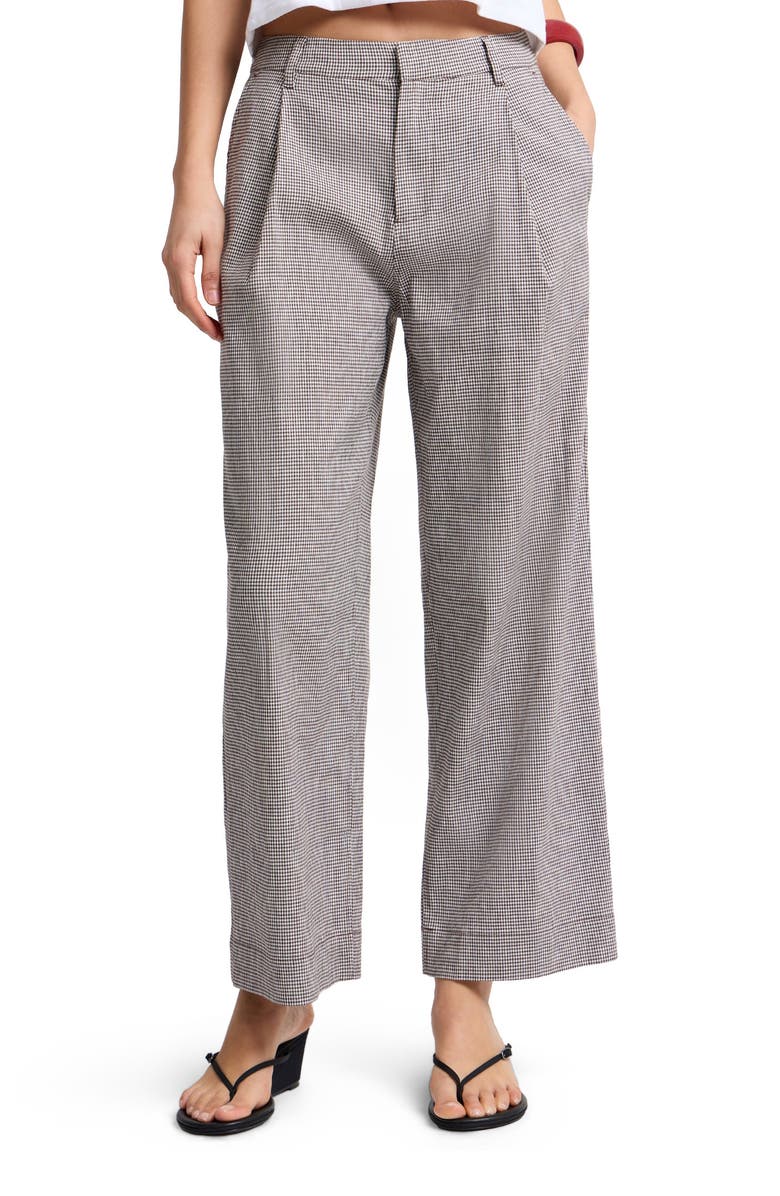 Onia Straight Leg Pant, Alternate, color, Brown/White