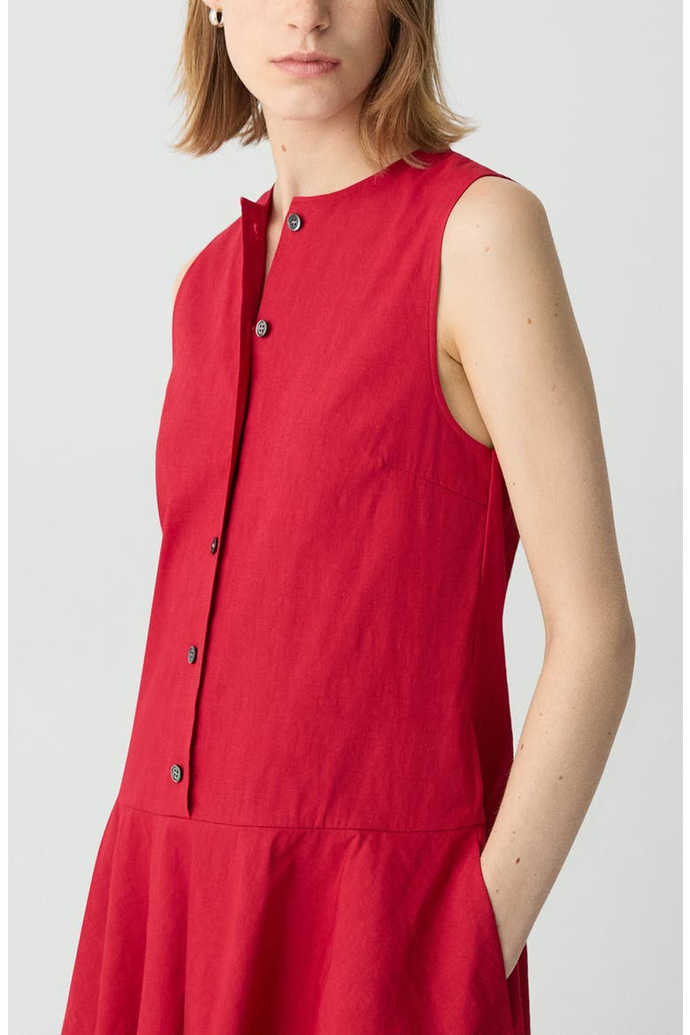 Sleeveless Linen Blend Minidress, Alternate, color, CHERRY