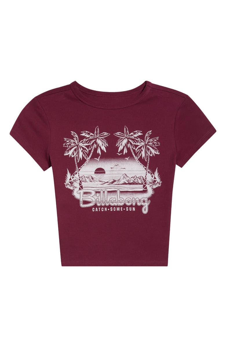 Billabong Catch Some Sun Graphic Baby Tee, Alternate, color, Red Dahlia