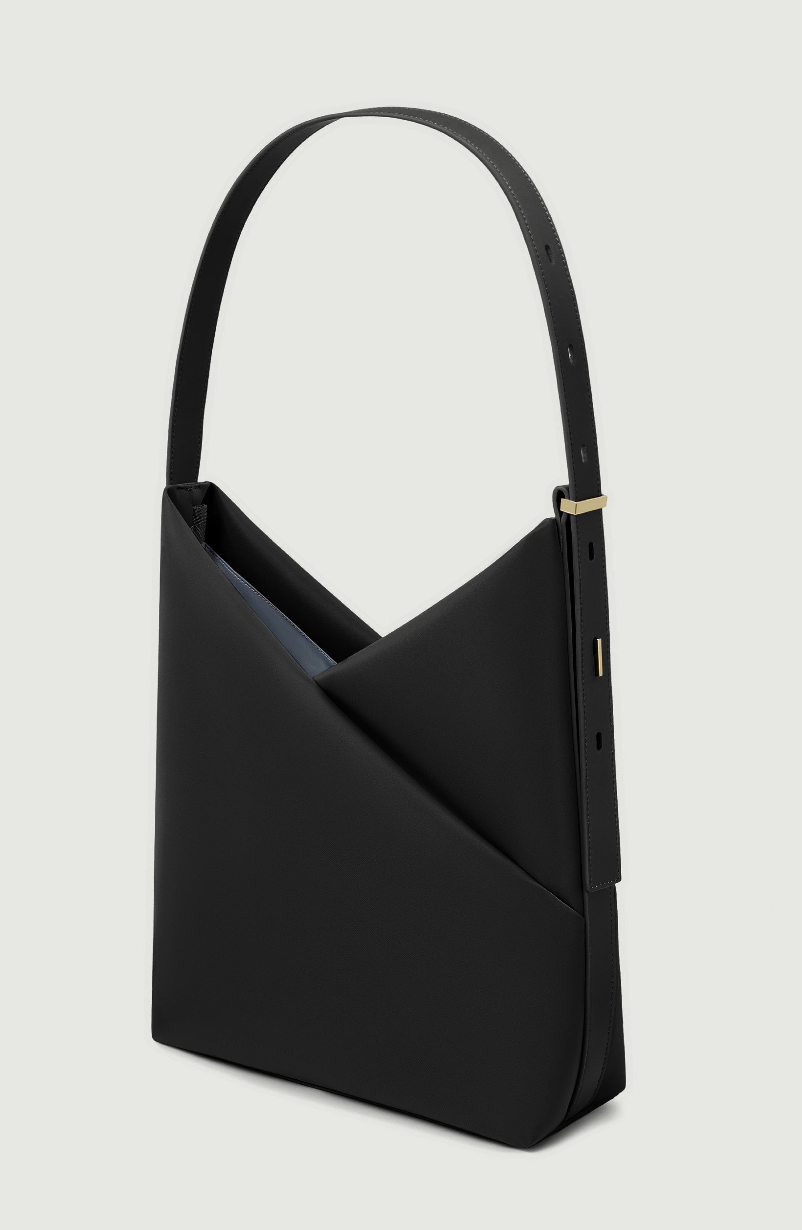 Origami Hobo Bag with Detachable 15-inch Laptop Sleeve For Women, Alternate, color, Black