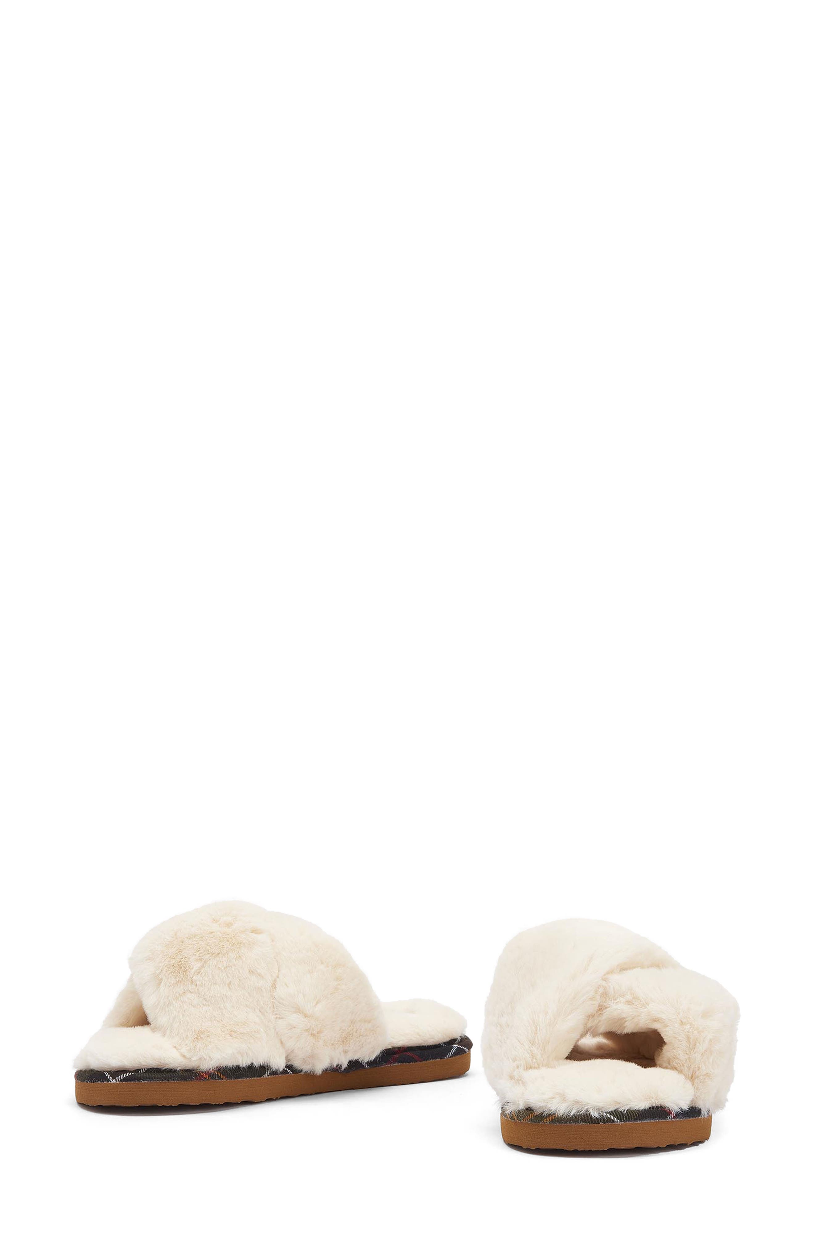 Eliza Faux Fur Slide Slipper, Alternate, color, IVORY