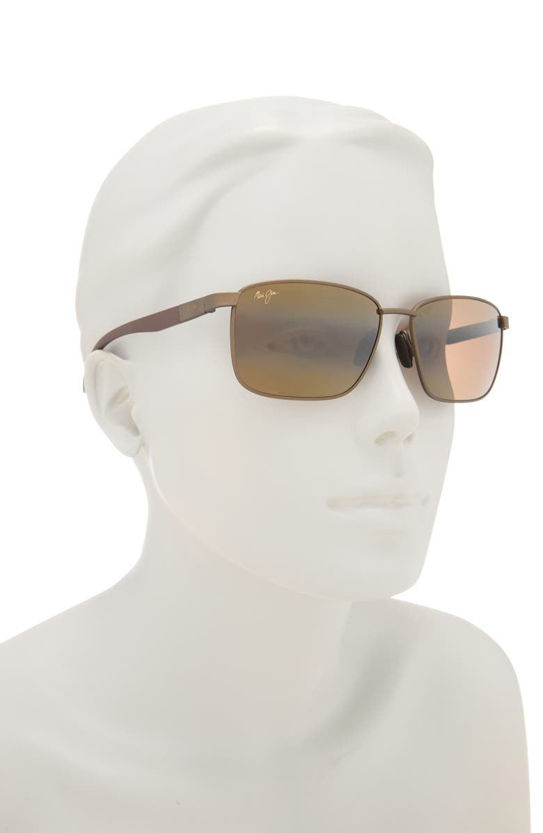 Maui Jim 58mm Core Square Polarized Sunglasses, Alternate, color, Brown Brown Bronze