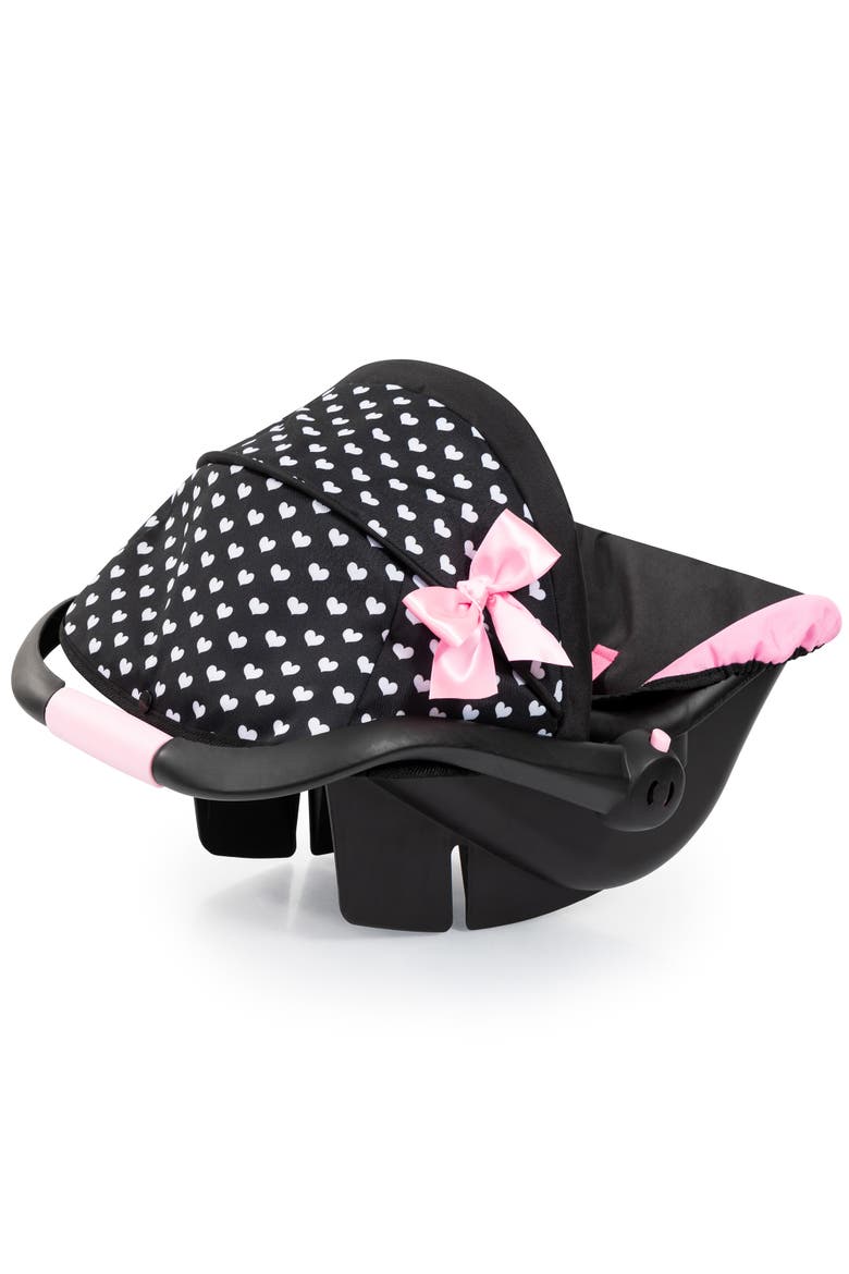 Deluxe Car Seat Hearts Black & Pink - For Dolls Up to 18 Inch, Alternate, color, Multicolored