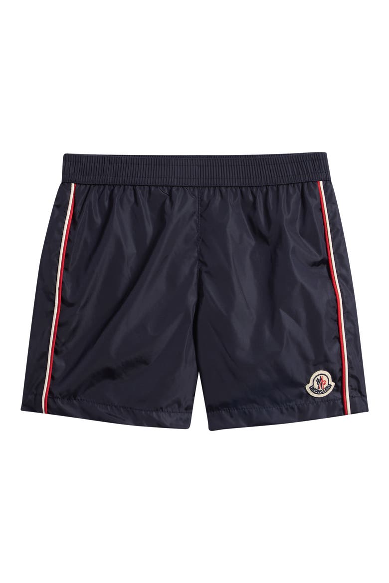 Kids' Tricolor Trim Swim Trunks, Main, color, NAVY BLUE