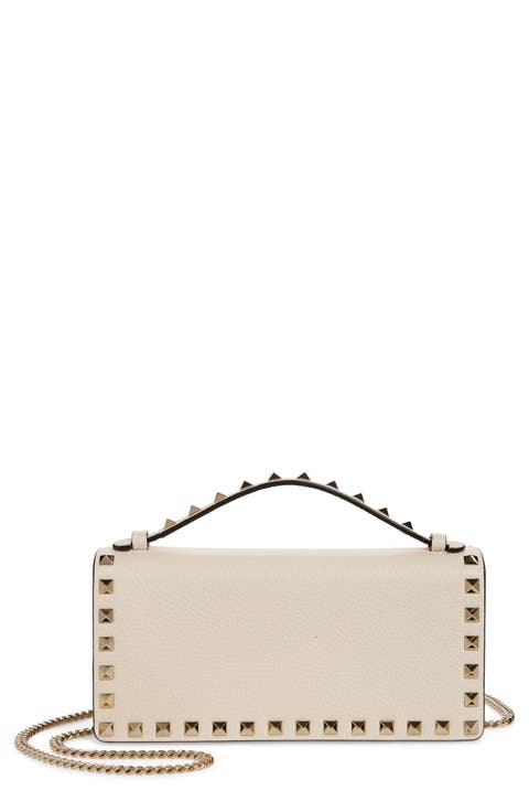 Rockstud Leather Wallet on a Chain