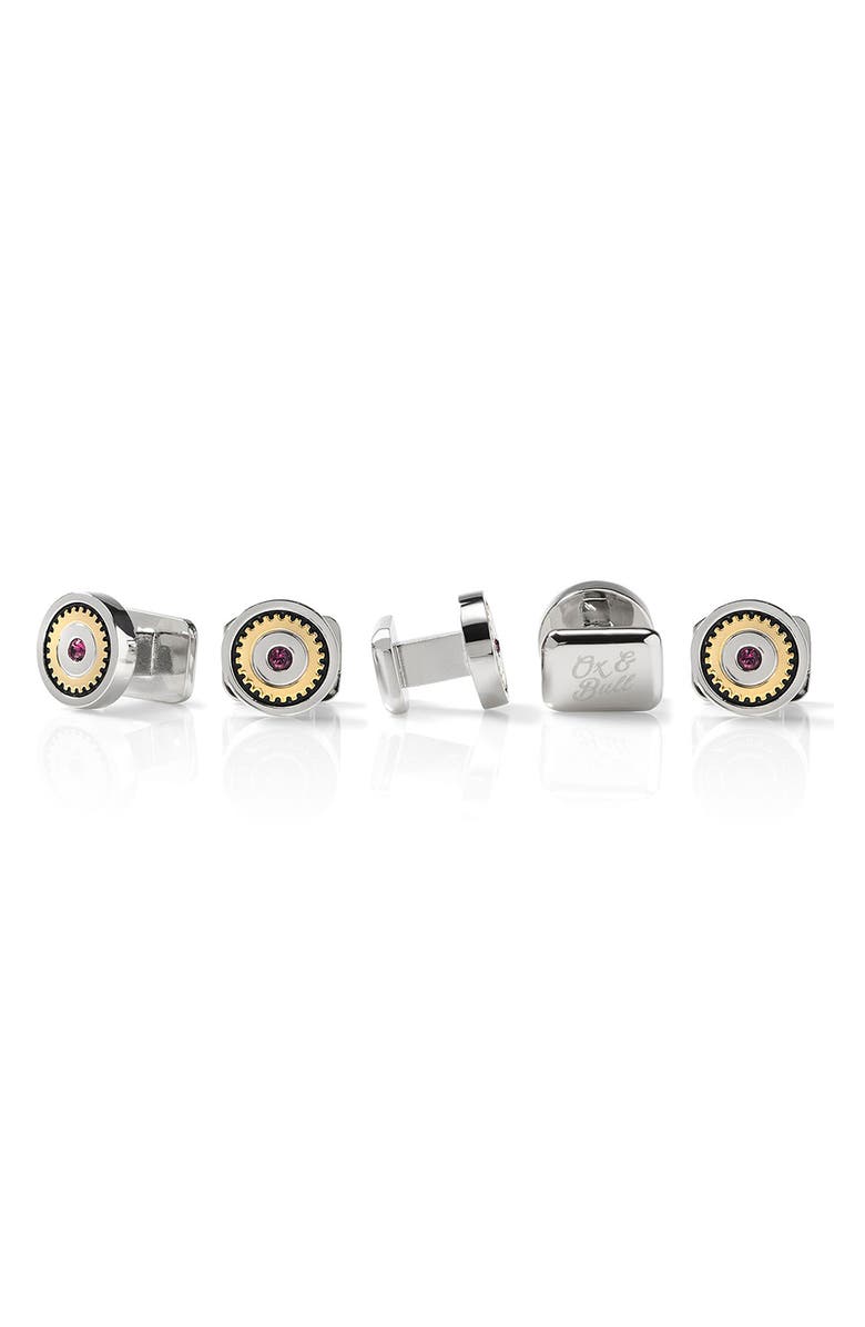 Cufflinks, Inc. Gear Amethyst 5-Piece Shirt Stud Set, Alternate, color, Silver