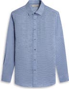 Bugatchi Julian Shaped Fit Houndstooth Cotton Button-Up Shirt