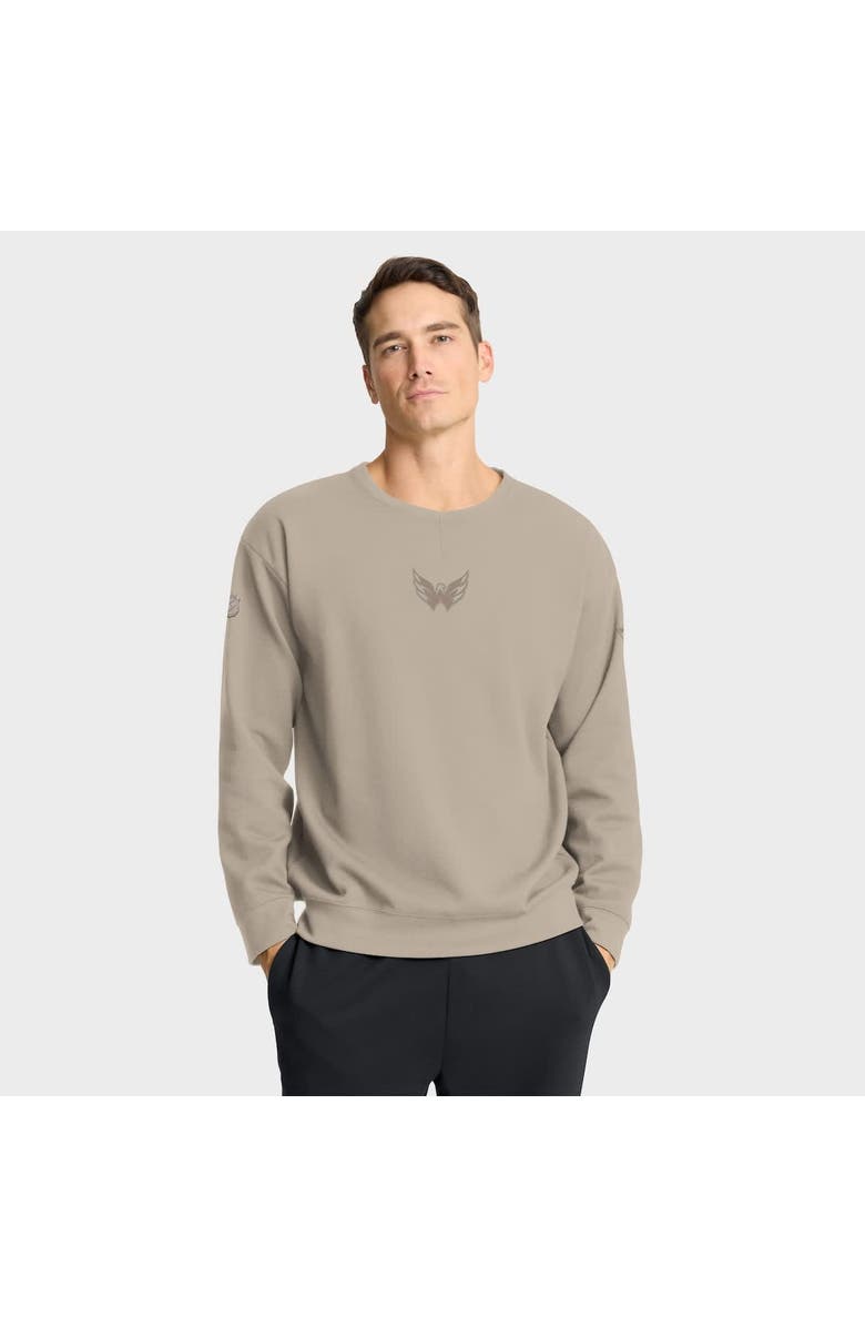 FANATICS Men
s Fanatics Tan Washington Capitals Authentic Pro Road Tri-Blend Sweatshirt, Alternate, color, Tan